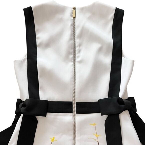 Ted Baker Marzy Elegance White Floral Bow Detail Sleeveless A-Line Dress - Picture 5 of 10